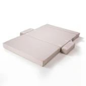 Homedius Melisa Çift Kişilik Katlanır Yatak Katlanır Koltuk Bej Çift - 6