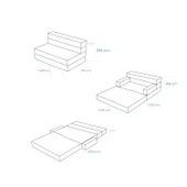 Homedius Melisa Çift Kişilik Katlanır Yatak Katlanır Koltuk Bej Çift - 7