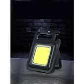 Mini 30 Ledli  Mıknatıslı Anahtarlık Flash Kamp Lambası Askılı Kapak Açacaklı Şarjlı Fener - 3