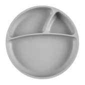 OiOi Porsiyon Vakum Tabanlı Silikon Tabak Powder Grey - 1