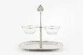 Mikasa Moor Gümüş 2li Cam Dip Soslu Oval Sunumluk 35x25x33cm - 1
