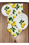yok yok evim eve dair her şey Limon Desenli 6'lı Supla Ve Runner Set - 1