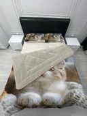 Pusula Home Welsoft Pofuduk Çift Taraflı SEVİMLİ KEDİ Desenli Çift Kişilik Yorgan Uyku Seti thumbnail 2