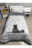 yok yok evim eve dair her şey Welsoft Pofuduk Çift TaraflıKEDİ VE YILDIZLAR Desenli Tek Kişilik Yorgan Uyku Seti - 1