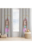 yok yok evim eve dair her şey Çocuk Odası Dekoratif LİTTLE PRENSES Desenli Fon Perde - 2