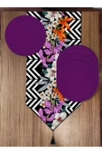 Pusula Home Zikzak ve Keribar Çiçeği Desenli 6'lı Supla Runner Set - 1