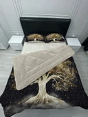 Pusula Home Welsoft Pofuduk Çift Taraflı HAYAT AĞACI  Desenli Çift Kişilik Yorgan Uyku Seti thumbnail 2