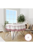 yok yok evim eve dair her şey PEMBE Nakış Efektli Lale Desenli Baskılı Dekoratif Dertsiz Masa Örtüsü - 2