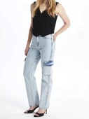 Kargo cep kar yıkama jeans pantolon - 2