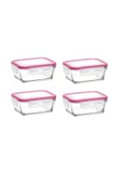 LAV Fresco Pembe Kapak 4'lü Saklama Kabı Kahvaltılık 400cc Frs-237 thumbnail 3