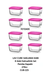 LAV FEYZADE CUBE Kahvaltılık Saklama Kabı Seti 8 ADET 270cc (CUB-225) - 1