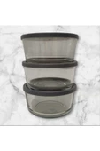 LAV FEYZADE Round Saklama Kabı (800 cc X 3 ADET) ANTRASİT KAPAKLI thumbnail 2