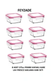 LAV FEYZADE FRESCO Kahvaltılık Saklama Kabı Seti 8 adet 375cc KARE (FRS-227) thumbnail 1