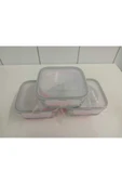 LAV FEYZADE Fresco Cam Kilitli Saklama Kabı 3’lü Set 1150cc KARE (FRS-249) - 4