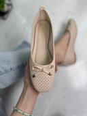 Günlük Kadın Delikli Babet Fiyonklu Metal Detaylı Yumuşak Dikiş Taban Hafif Rahat Ayakkabı 114 - 4