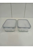LAV FEYZADE Fresco Cam Kilitli Saklama Kabı 2'li Set DİKDÖTRGEN (1200 cc)-(FRS-257) - 1