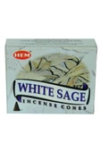 Hem Tütsü Hem Beyaz Adaçayı Kokulu 10 Konik Tütsü - White Sage Incense Con - 4