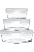STOREMAX buymxx Fresco 3'lü Saklama Kabı Seti, Cam, 1150 cc desiny 1082424 - 2