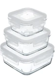 STOREMAX buymxx Fresco 3'lü Saklama Kabı Seti, Cam, 1150 cc desiny 1082424 - 1