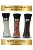 RK Baharat Değirmen Cam Tuzluk Çankırı Doğal Tuz ile dolu şekilde - 1
