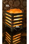 RK Baharat HİMALAYA TUZ LAMBASI KARE AHŞAP MODEL - 2