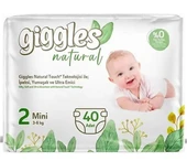 GİGGLES NATURAL IKIZ MİNİ BEBEK BEZİ 40 LI ( 2 NO ) - 1