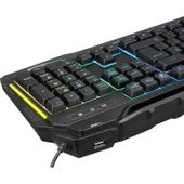 Rampage KB-R63 Stage Siyah USB 7 Renk Aydınlatmalı Q 4 Macro Fonksiyon USB Hub Oyuncu Klavyesi thumbnail 6