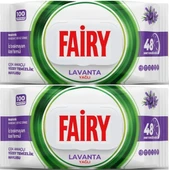 Fairy Yüzey Temizlik Havlusu 100 Yaprak Lavanta Yağlı - Beyaz Sirke - Karbonat (2 Li Set) 200 Yaprak - 1
