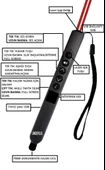 Akıllı Tahta/Telefon/Tablet Dokunmatik Kalem Lazer Presenter Kablosuz Sunum Kumandası-Fiber Uçlu-2 - 2