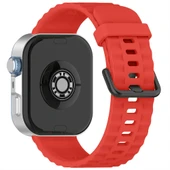 Huawei Watch Fit3 Fit 4 Fit 4 Pro İle Uyumlu GlacierFlex Metal Tokalı Spor Silikon Kordon  Kırmızı thumbnail 2