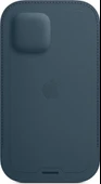Apple iPhone 12 ve iPhone 12 Pro için Magsafe Özellikli Deri Zarf Kılıf - Baltık Mavisi Outlet - 2