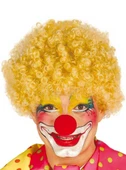 Nessiworld Sarı Renk Kıvırcık Afro Bonus Peruk Takma Saç ve Kırmızı Burun Seti - 1
