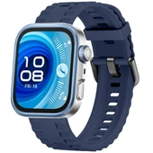 Huawei Watch Fit3 Fit 4 Fit 4 Pro İle Uyumlu GlacierFlex Metal Tokalı Spor Silikon Kordon  Lacivert - 1