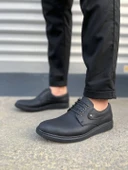 Siyah Mat Clasico Bağcıklı Cilt Erkek Günlük Klasik Ayakkabı - 2