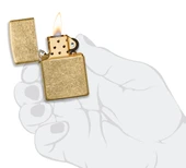 ZIPPO ÇAKMAK -49477 REGULAR TUMBLED BRASS 5 NUMARA thumbnail 2