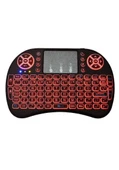 Smart Tv Box Ps3 Uyumlu Kablosuz Dokunmatik Işıklı Şarjlı Touchpadli Mini Q Klavye - 5