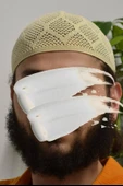 Erkek Örme Takke Bej  Hac ve Umre İçin İdeal Nefes Alabilir Standart Beden Takke - 1