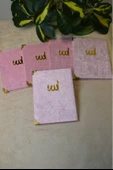 Kadife Kapaklı Allah Lafızlı Ekonomik Yasin Kitabı Pembe - 12x17 cm, 80 Sayfa - 5