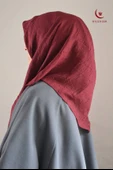 Bambu Kraş Eşarp Bordo - Dört Mevsim- Yumuşak Dokulu thumbnail 2