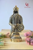 Fetih Zırh Ayetel Kürsi Biblo 11×21 cm– Altın Renk Metal Dekoratif Aksesuar thumbnail 1