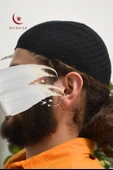 Erkek İnce Orlon Takke Siyah– Makine İşi El Örmesi, Standart Beden - 1