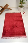 Peluş Seccade Kırmızı - 80x120 cm - Ekstra Konforlu - Yumuşak ve Geniş Ölçülü - 1
