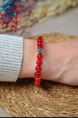 Bileklik Canlı Renkli Cam Boncuk Kırmızı 3 Adet – Her Bileğe Uyumlu, Şık ve Zarif Aksesuar thumbnail 1