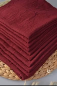 Bambu Kraş Eşarp Bordo - Dört Mevsim- Yumuşak Dokulu thumbnail 4