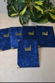 Kadife Kapaklı Allah Lafızlı Ekonomik Yasin Kitabı Lacivert - 12x17 cm, 80 Sayfa thumbnail 5