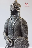 Fetih Zırh Ayetel Kürsi Biblo Orta Boy 11×27 cm– Gümüş Renk Metal Dekoratif Aksesuar - 2