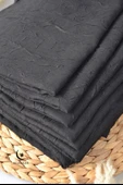 Bambu Kraş Eşarp Siyah - Dört Mevsim- Yumuşak Dokulu thumbnail 4