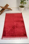 Peluş Seccade Kırmızı - 80x120 cm - Ekstra Konforlu - Yumuşak ve Geniş Ölçülü - 1