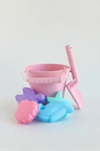 OHYO Silikon Banyo Ve Plaj Kova Seti - Sağlıklı Ve Doğal Çocuk Oyun Seti- Pembe - 1