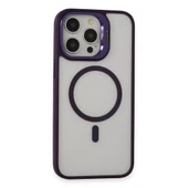 İPhone 15 Pro Uyumlu Kılıf ve Lens Magsafe Standlı Kamera Camlı Kapak - 6